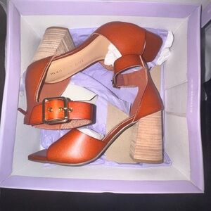 Madden Girl Women's Orange Block Heel Sandals
